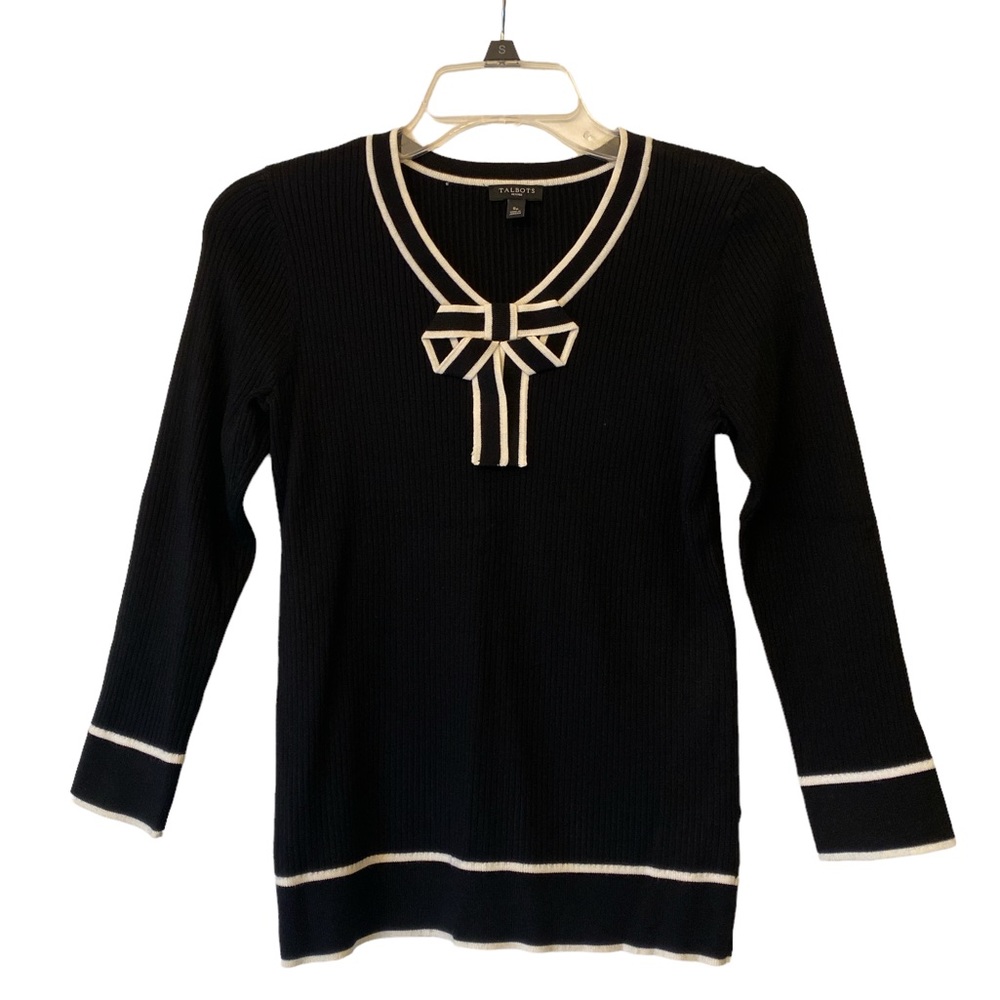 Talbots Petites Black Sweater, Size Small Petite